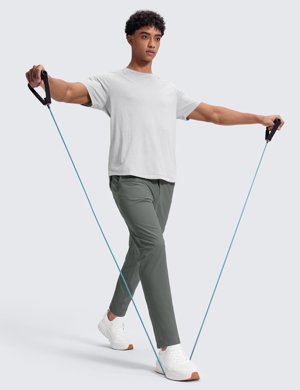 image:imageCRZ YOGA Workout Motion Pants for Men 30 Quick Dry SweatWicking Athletic Casual Daily Joggers Trouser with PocketsGrey Sage