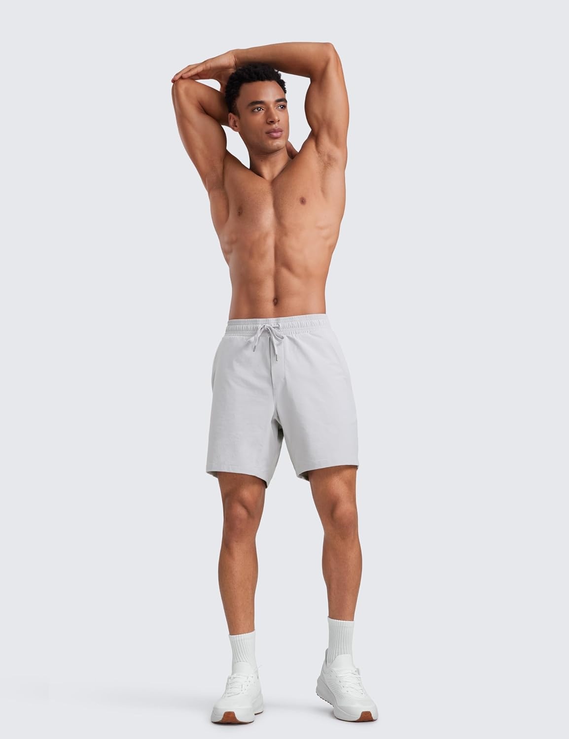 image:imageLightweight Water Resistant Shorts 7 with Zip PocketsPlatinum Grey