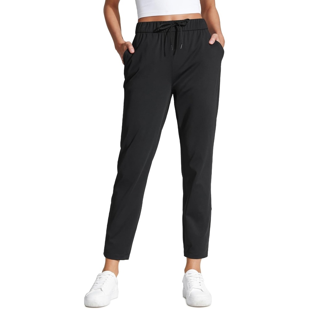 image:imageCRZ YOGA 4Way Stretch Ankle Golf Pants for Women 27 Casual Dress Work 78 Sweatpants with PocketsBlack