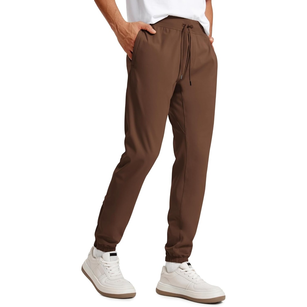 image:imageCRZ YOGA 4Way Stretch Athletic Joggers for Men 3032 Track Golf Gym Workout Hiking Pants with PocketsDark Brown