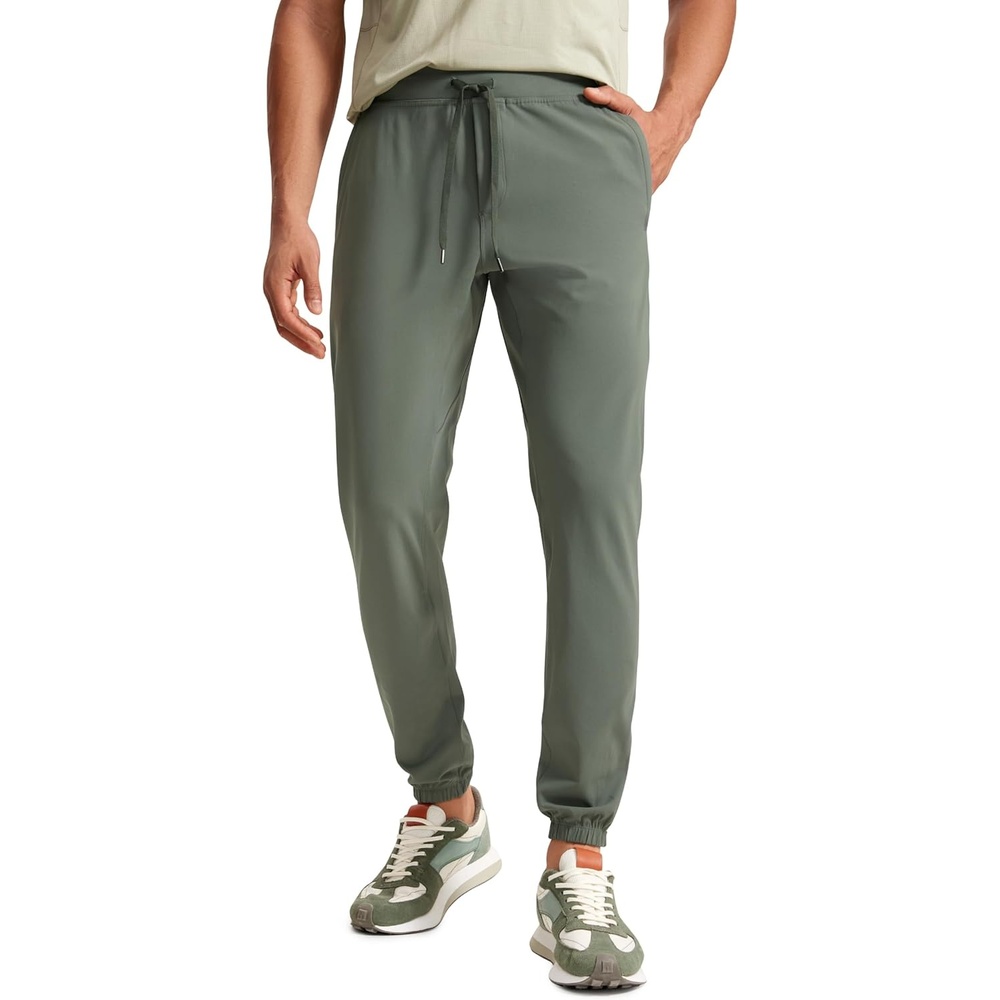 image:imageCRZ YOGA 4Way Stretch Athletic Joggers for Men 3032 Track Golf Gym Workout Hiking Pants with PocketsGrey Sage
