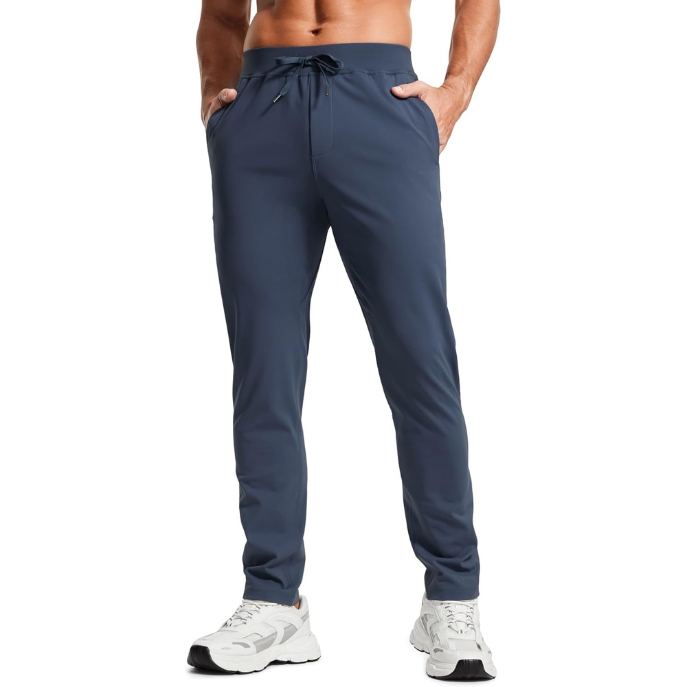 image:imageCRZ YOGA 4Way Stretch Athletic Pants for Men 30  Workout Lounge Casual Work Jogger with Zip PocketElectric Blue