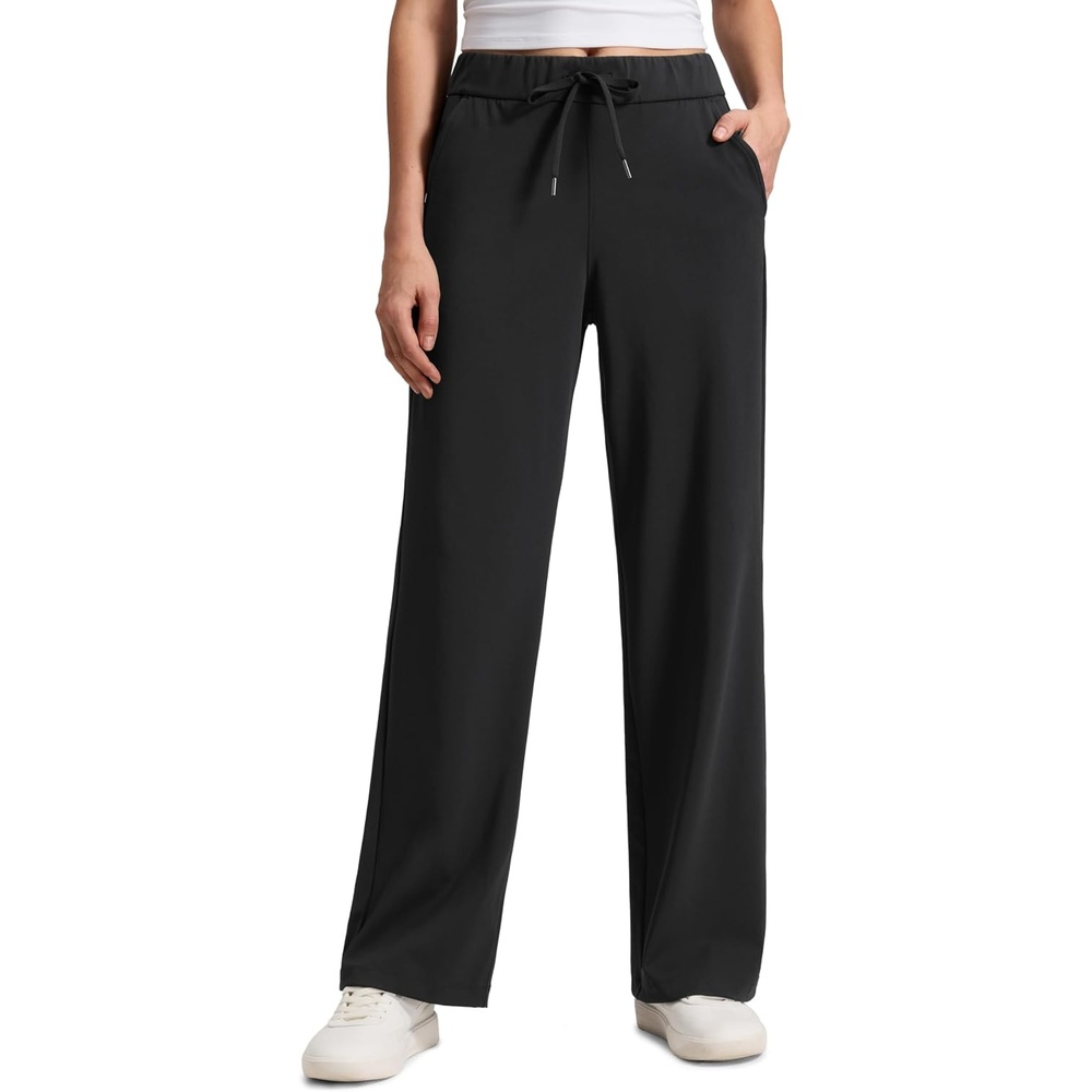image:imageCRZ YOGA 4Way Stretch Casual Pants for Women 30 Straight Leg with Pockets for Work Dress TravelBlack