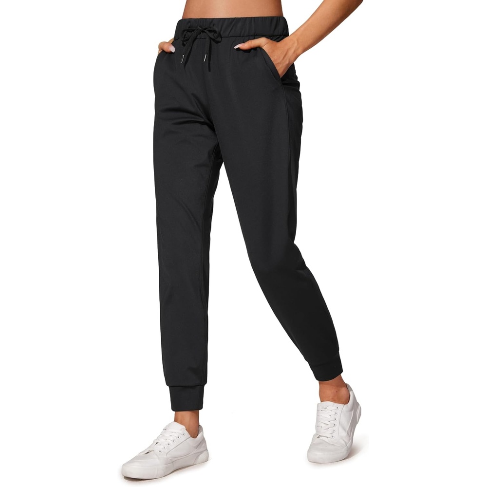 image:imageCRZ YOGA 4Way Stretch Workout Joggers for Women 28 Casual Travel Athletic Pants with PocketsBlack
