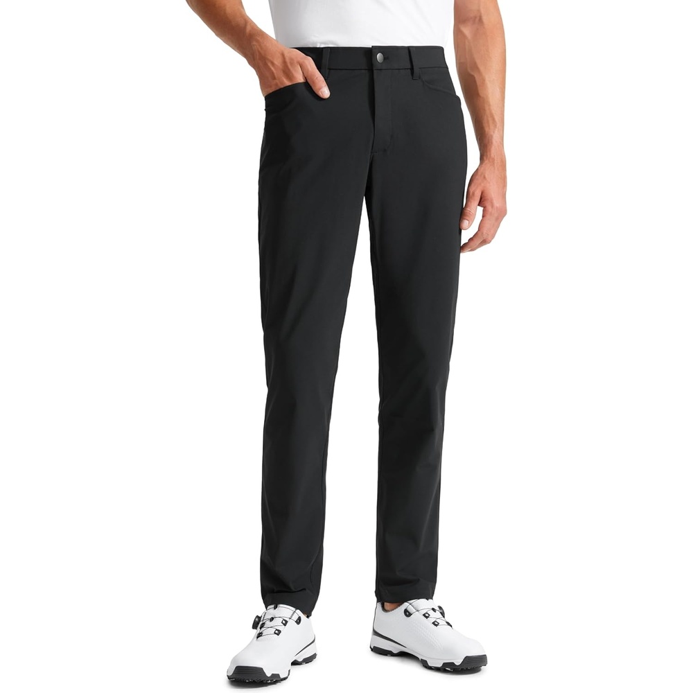 image:imageCRZ YOGA All Day Comfy 5Pocket Golf Pants for Men Quick Dry Lightweight Casual Work Stretch TrousersBlack