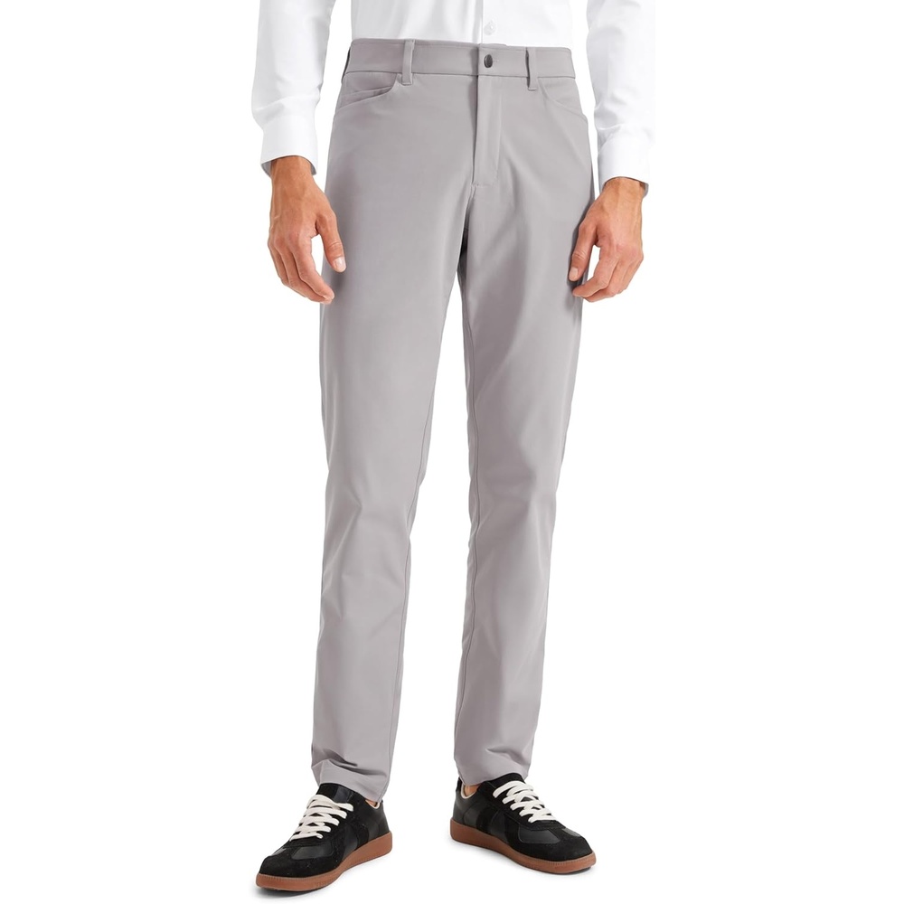 image:imageCRZ YOGA All Day Comfy 5Pocket Golf Pants for Men Quick Dry Lightweight Casual Work Stretch TrousersGull Gray