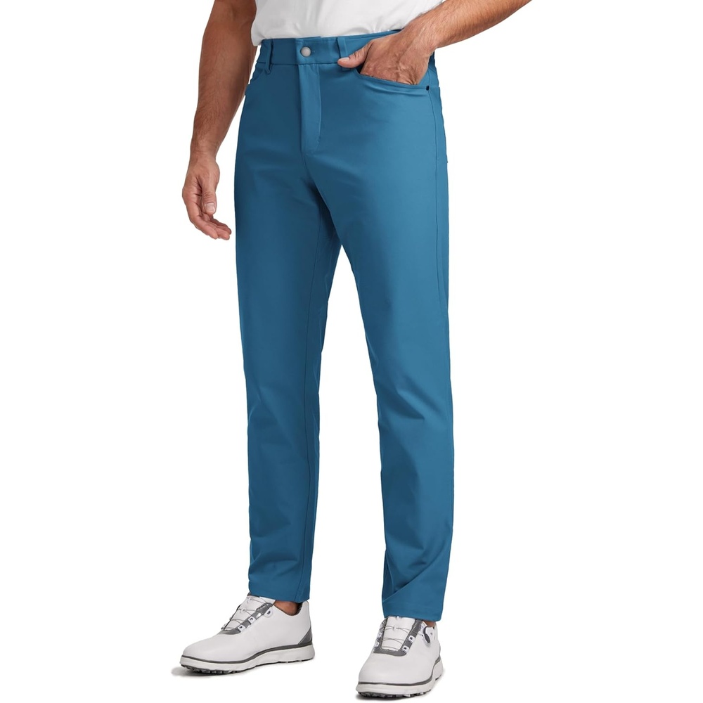image:imageCRZ YOGA All Day Comfy 5Pocket Golf Pants for Men Quick Dry Lightweight Casual Work Stretch TrousersIron Blue
