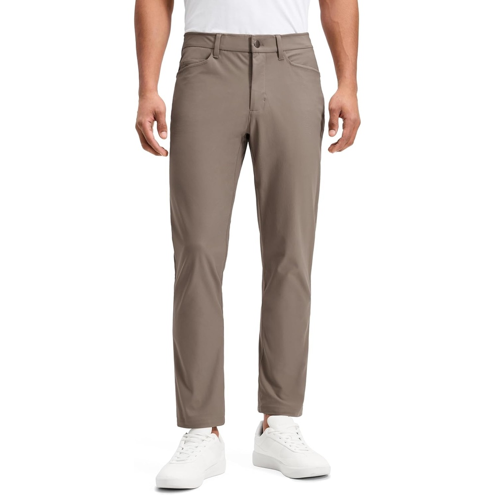 image:imageCRZ YOGA All Day Comfy 5Pocket Golf Pants for Men Quick Dry Lightweight Casual Work Stretch TrousersNomad Grey