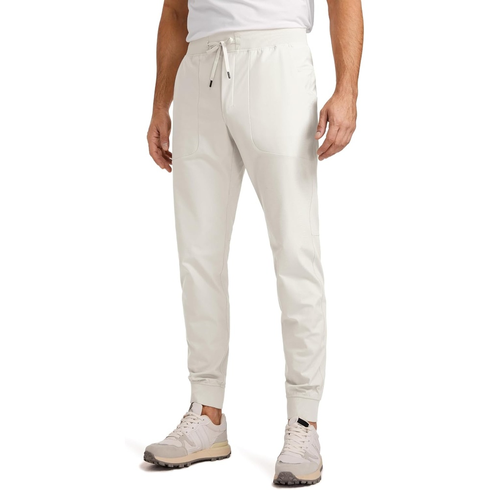 image:imageCRZ YOGA All Day Comfy PullOn Golf Joggers for Men 283032  Quick Dry Lightweight Work Casual Pants with PocketsMilky White Bone