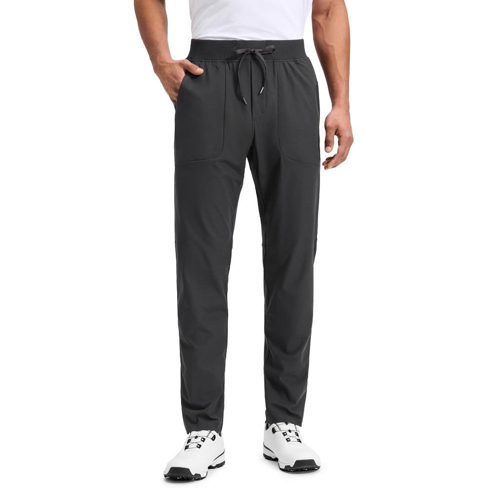 image:imageCRZ YOGA All Day Comfy PullOn Golf Pants for Men 31 Quick Dry Lightweight Work Casual Pants with PocketsInk Gray