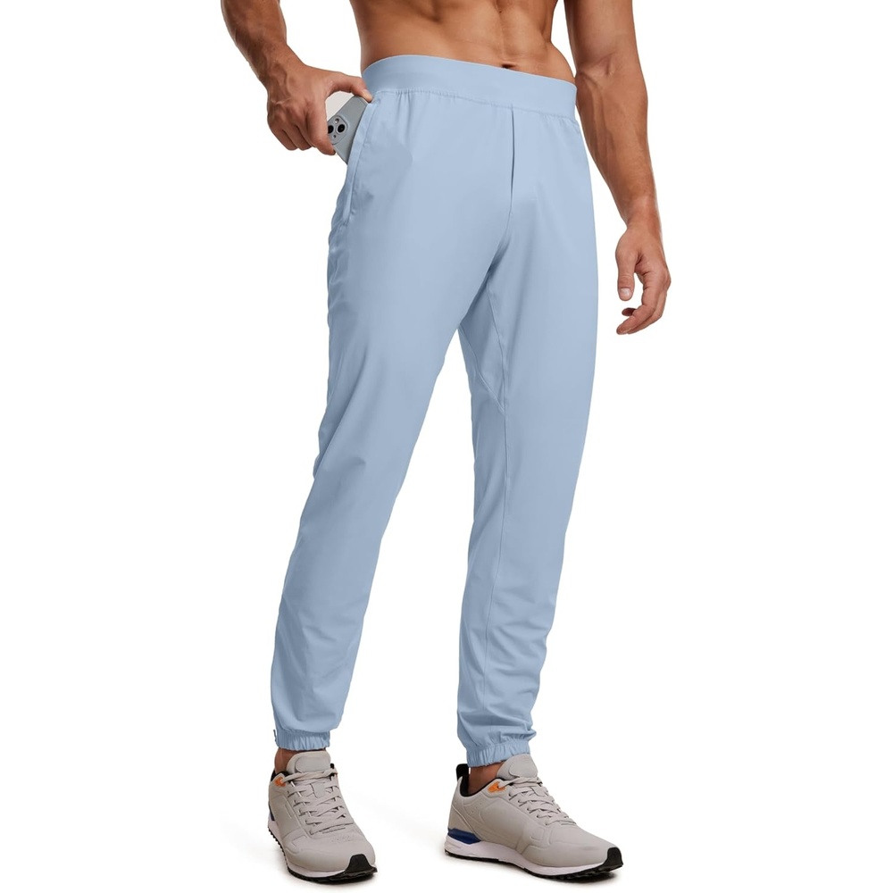 image:imageCRZ YOGA Athletic Joggers for Men 29 Lightweight Running Training Pants with Zip Pockets and Ankle ZippersCambric Blue