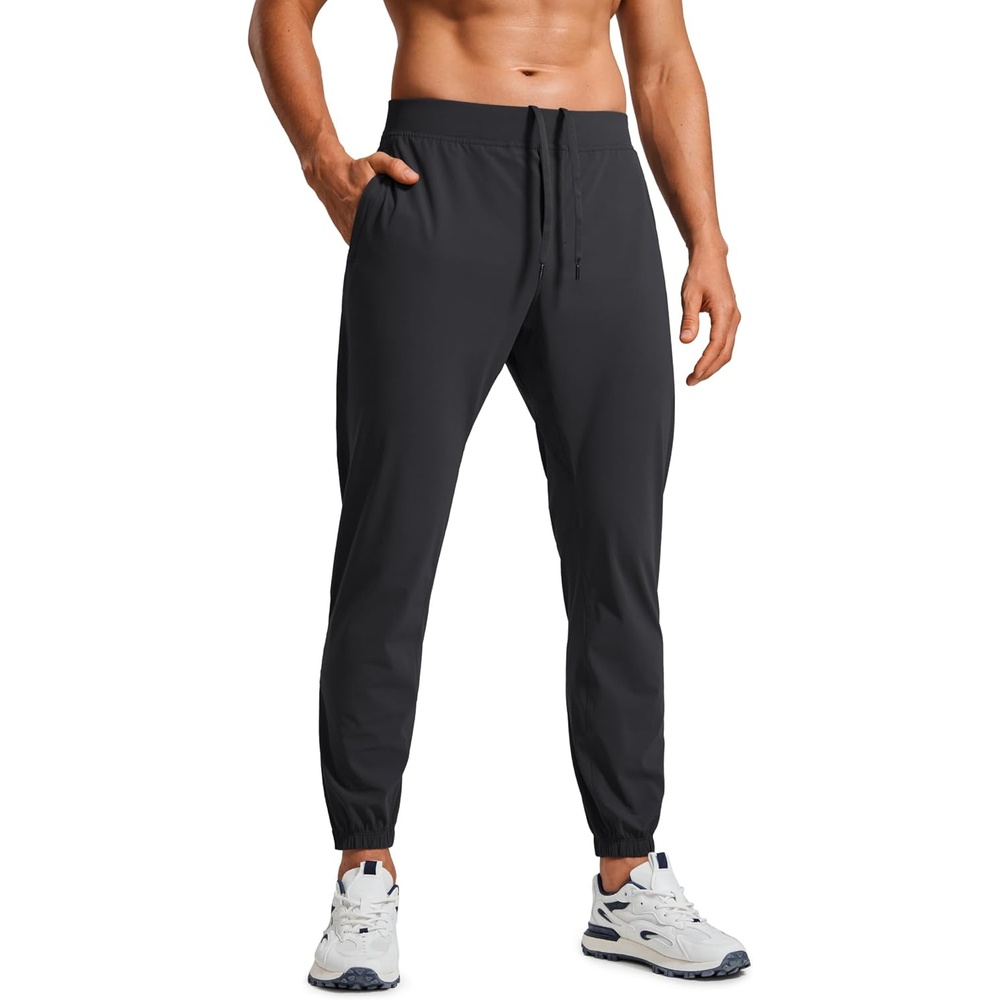 image:imageCRZ YOGA Athletic Joggers for Men 29 Lightweight Running Training Pants with Zip Pockets and Ankle ZippersInk Gray