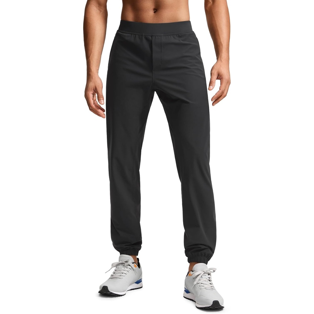 image:imageCRZ YOGA Athletic Joggers for Men 31 Lightweight Running Training Pants with Zip Pockets and Ankle ZippersInk Gray