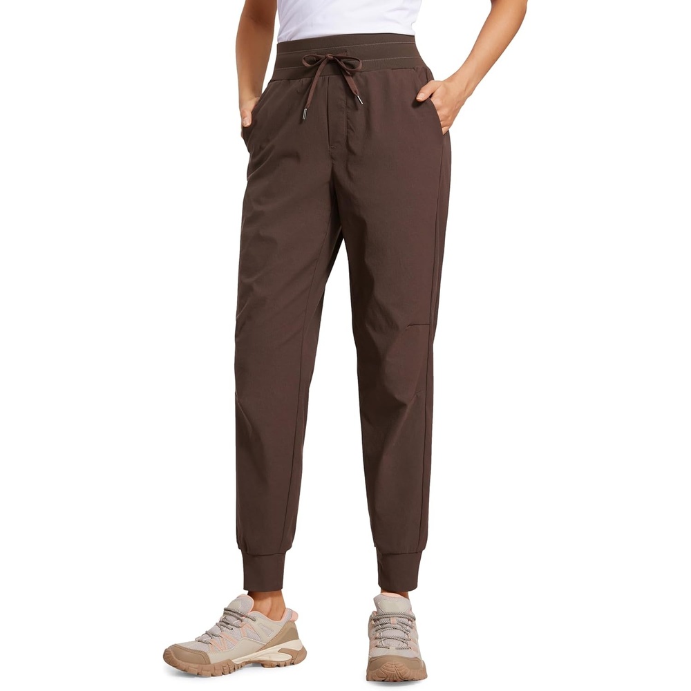 image:imageCRZ YOGA Athletic Joggers for Women 275  Lightweight Travel Outdoor Hiking Pants with PocketsHot Fudge Brown