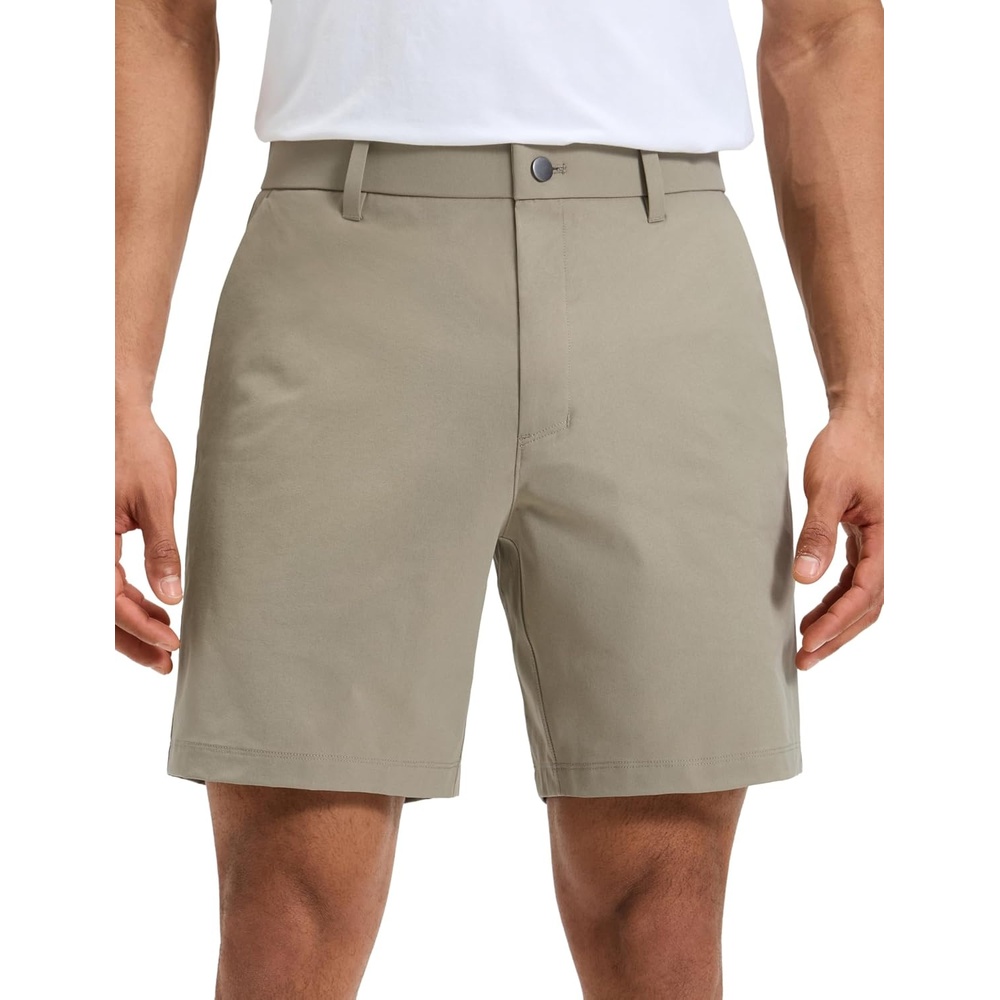 image:imageCRZ YOGA Breeze Comfy Golf Shorts for Men 7 Lightweight Quick Dry Casual Athletic Work Flat Front with PocketsKhali Barley