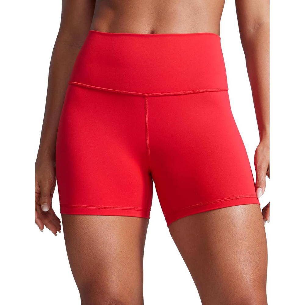 image:imageCRZ YOGA Butterbreeze Athletic Biker Shorts 4 High Waisted Workout Gym Volleyball Running Yoga Tummy Control WomensDeep Red