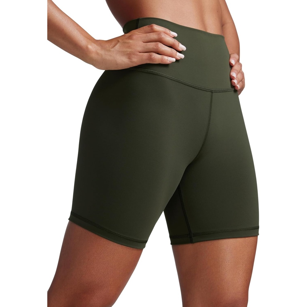 image:imageCRZ YOGA Butterbreeze Athletic Biker Shorts 6 High Waisted Workout Gym Volleyball Running Yoga Tummy Control WomensOlive Green