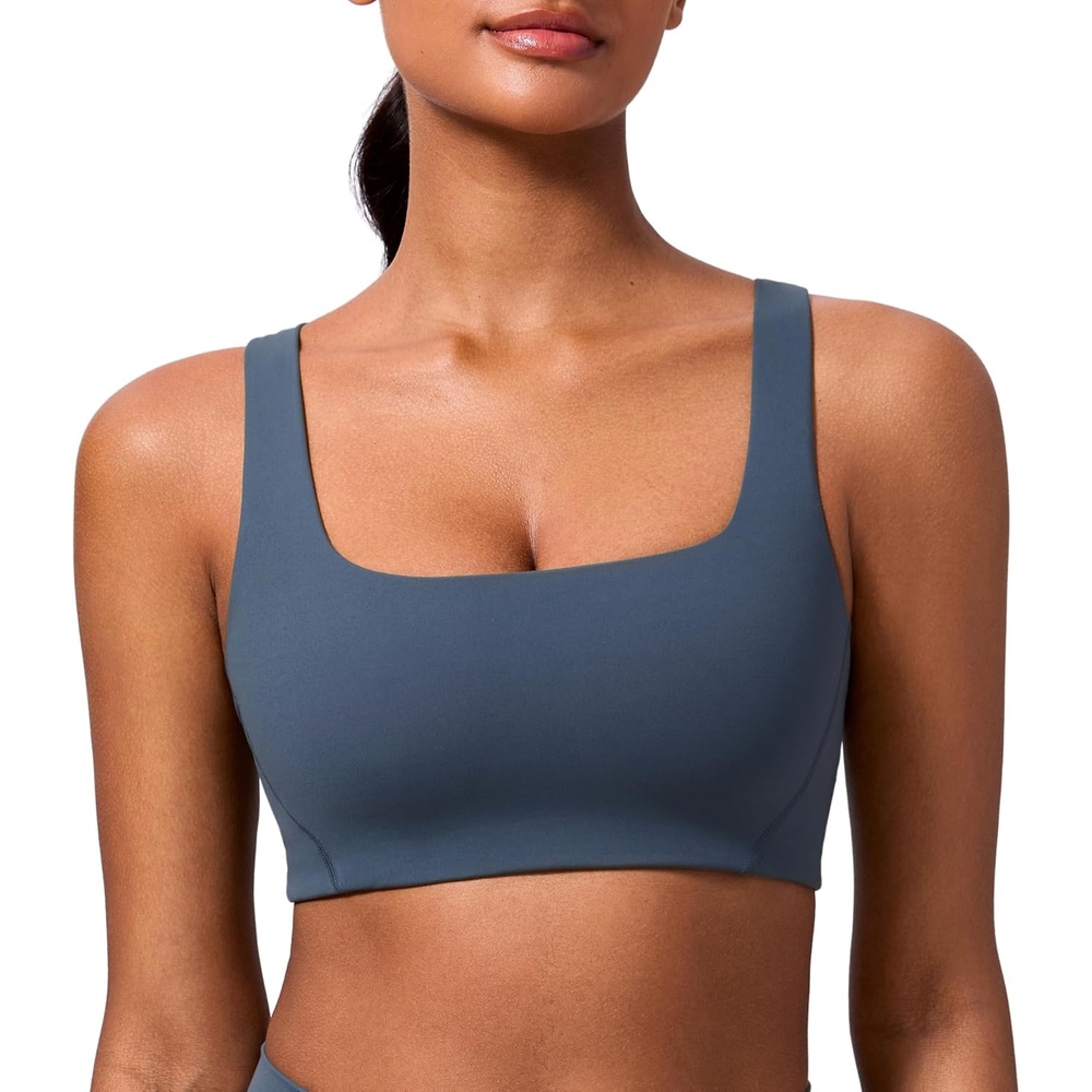 image:imageCRZ YOGA Butterlift Double Lined Square Neck Sports Bras for Women Wireless VShaped Racerback Workout Yoga Top Non PaddedStelindigo