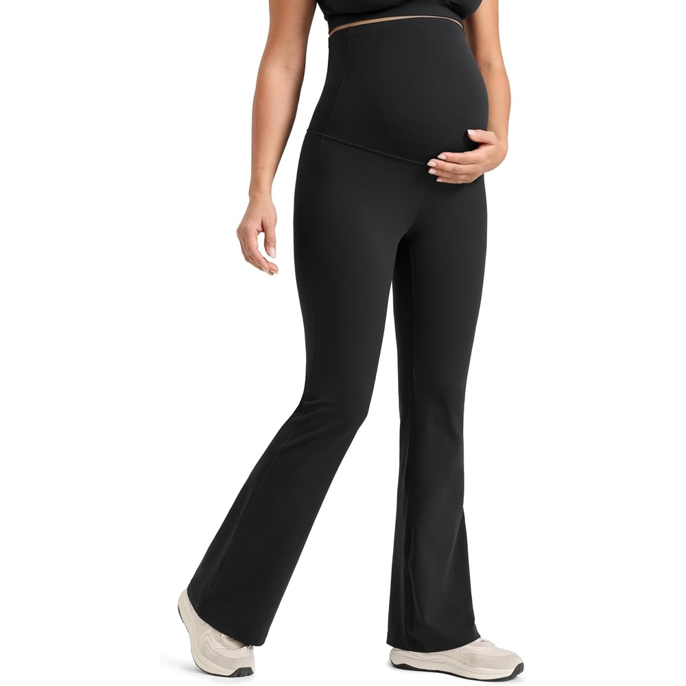 image:imageCRZ YOGA Butterlift Maternity Flare Leggings 31 Workout Yoga Lounge Bootcut Pregnancy Womens Pants Over The BellyBlack