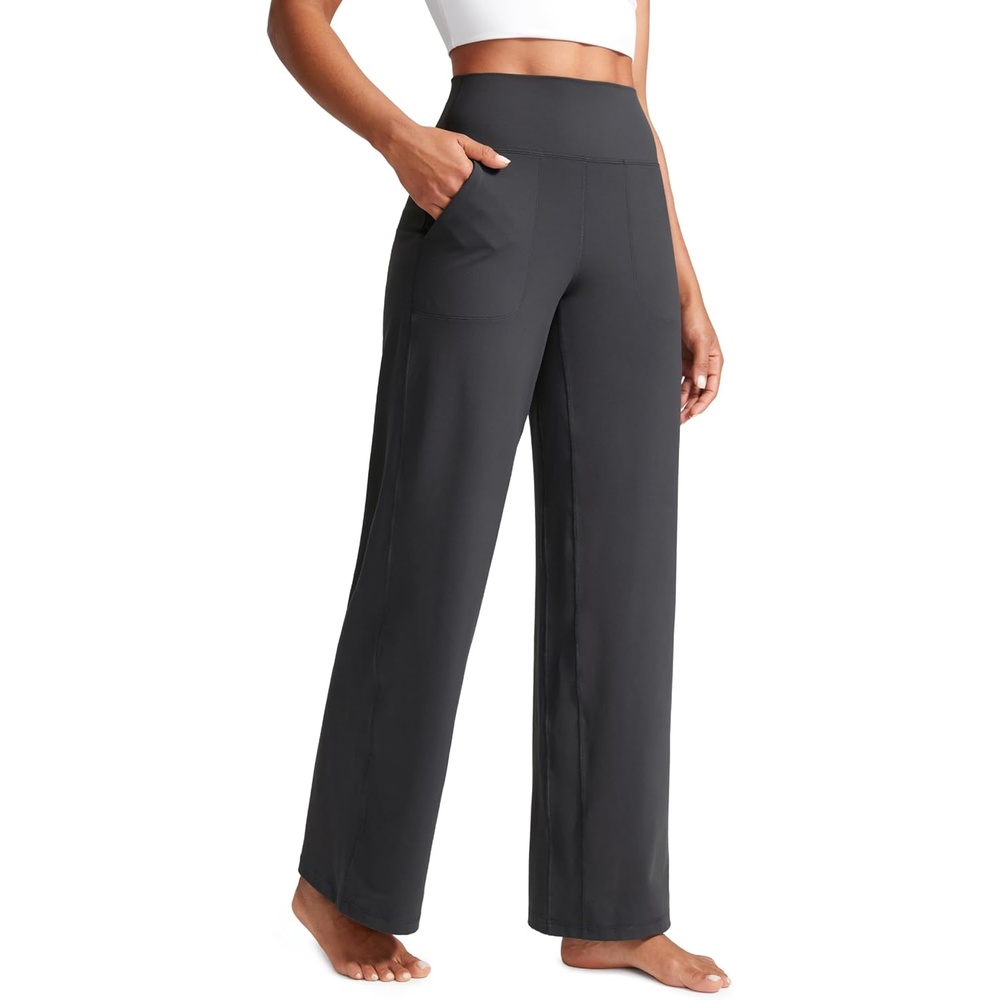image:imageCRZ YOGA Butterlift Wide Leg Pants Pockets 293133 High Waisted Yoga Lounge Buttery Soft Comfy Casual WomensMysterious Grey