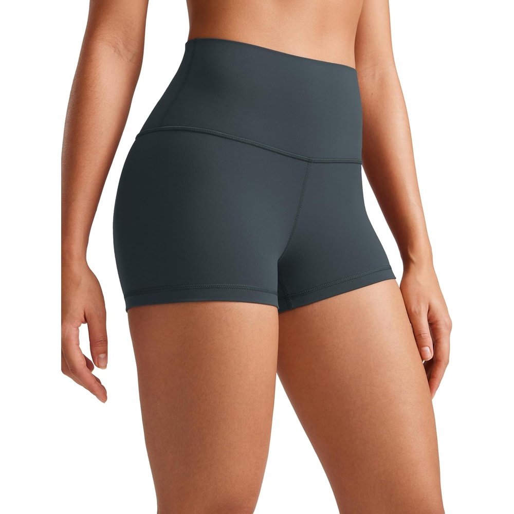 image:imageCRZ YOGA Butterluxe Biker Shorts 25 High Waisted Yoga Workout Spandex Womens Running Volleyball BootyDark Green