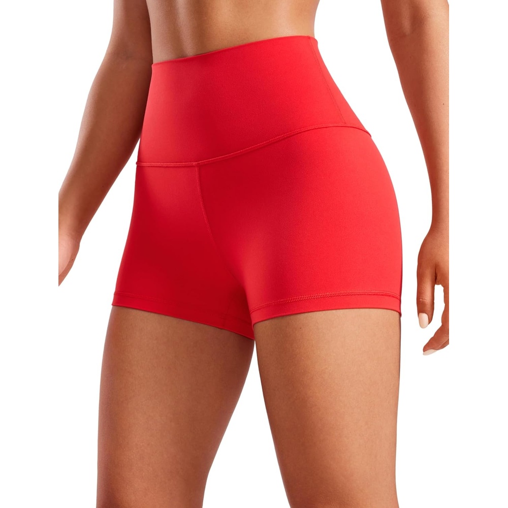 image:imageCRZ YOGA Butterluxe Biker Shorts 25 High Waisted Yoga Workout Spandex Womens Running Volleyball BootyDeep Red