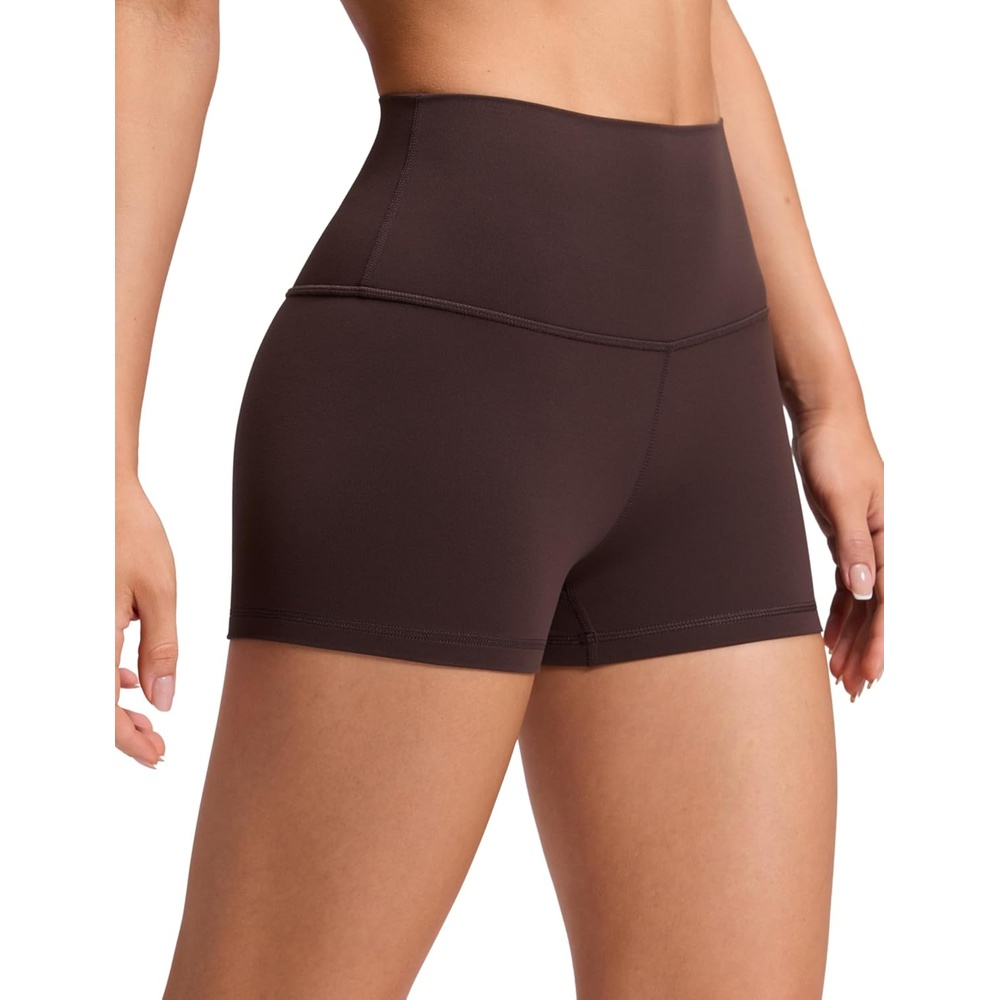 image:imageCRZ YOGA Butterluxe Biker Shorts 25 High Waisted Yoga Workout Spandex Womens Running Volleyball BootyHot Fudge Brown