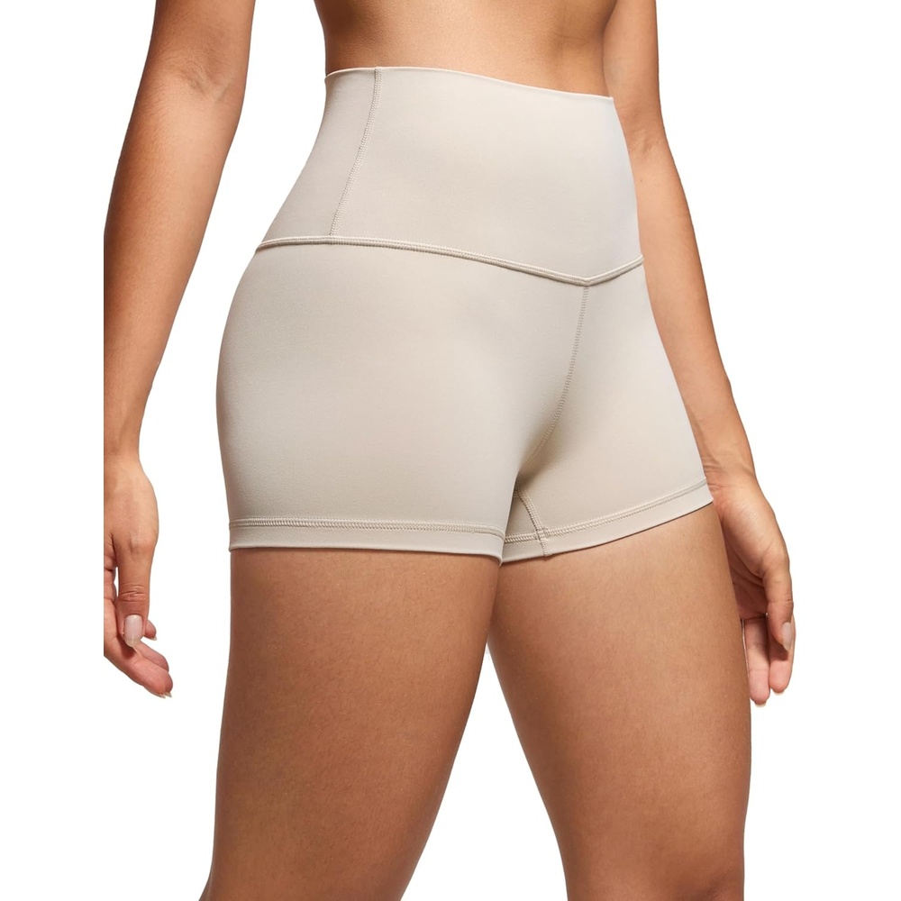 image:imageCRZ YOGA Butterluxe Biker Shorts 25 High Waisted Yoga Workout Spandex Womens Running Volleyball BootyMojave Tan