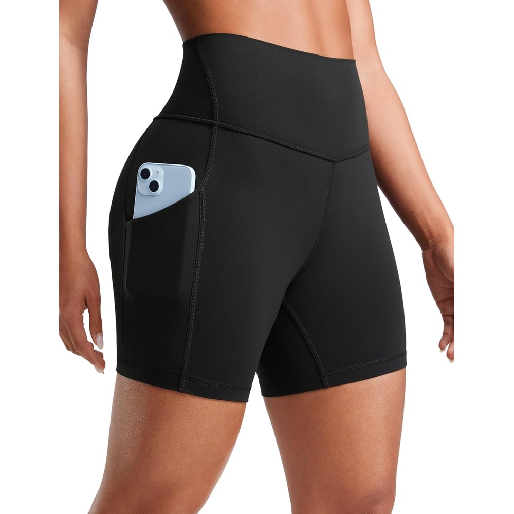 image:imageCRZ YOGA Butterluxe Biker Shorts Pockets 5 High Waisted Volleyball Workout Athletic Yoga WomensBlack