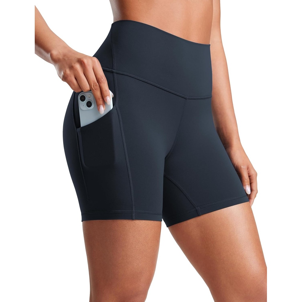 image:imageCRZ YOGA Butterluxe Biker Shorts Pockets 5 High Waisted Volleyball Workout Athletic Yoga WomensTrue Navy