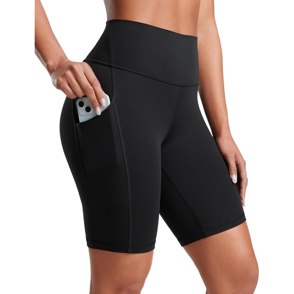 image:imageCRZ YOGA Butterluxe Biker Shorts Pockets 8 High Waisted Workout Yoga Volleyball Buttery Soft WomensBlack
