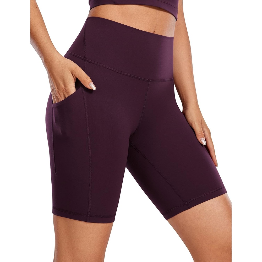 image:imageCRZ YOGA Butterluxe Biker Shorts Pockets 8 High Waisted Workout Yoga Volleyball Buttery Soft WomensDeep Purple
