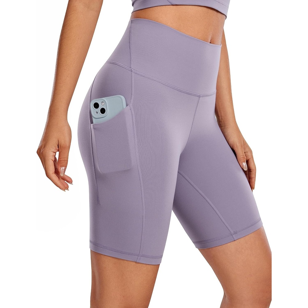 image:imageCRZ YOGA Butterluxe Biker Shorts Pockets 8 High Waisted Workout Yoga Volleyball Buttery Soft WomensLavender Mist