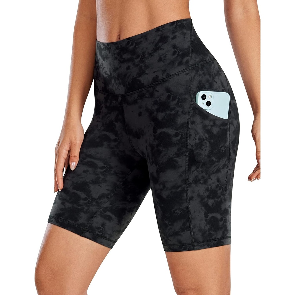 image:imageCRZ YOGA Butterluxe Biker Shorts Pockets 8 High Waisted Workout Yoga Volleyball Buttery Soft WomensTie Dye Smoke Ink
