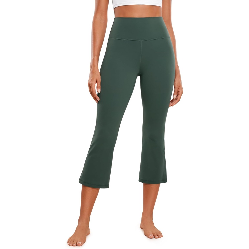 image:imageCRZ YOGA Butterluxe Capris Flare Leggings 23 Bootcut High Waisted Womens Yoga Pants Cropped CasualDark Forest Green