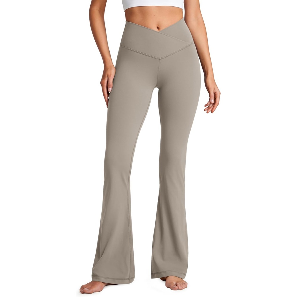 image:imageCRZ YOGA Butterluxe Crossover Flare Leggings 293133 High Waist V Cross Bootcut Bell Bottoms Yoga Pants for WomenWarm Ash Grey