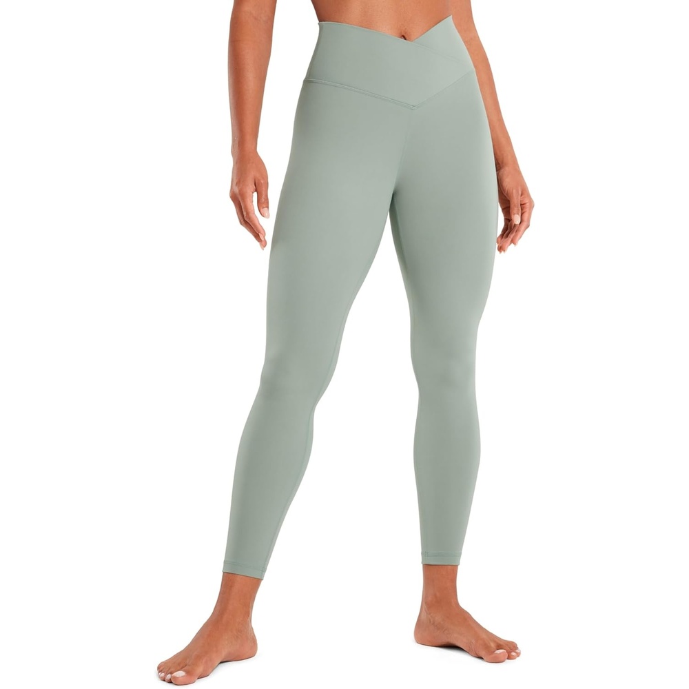 image:imageCRZ YOGA Butterluxe Crossover Waist Leggings 25 V Crossover High Waisted Gym Workout Yoga WomensGreen Palm Court