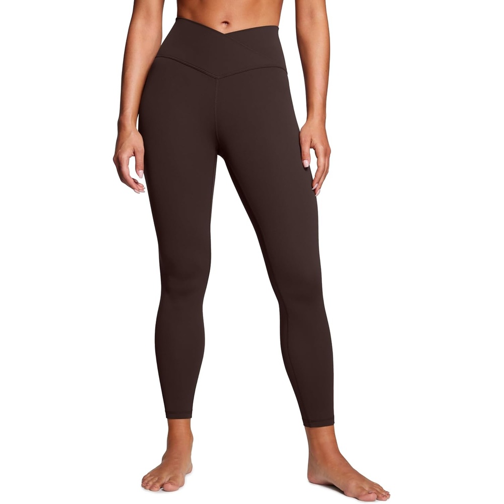 image:imageCRZ YOGA Butterluxe Crossover Waist Leggings 25  V Crossover High Waisted Gym Workout Yoga WomensHot Fudge Brown