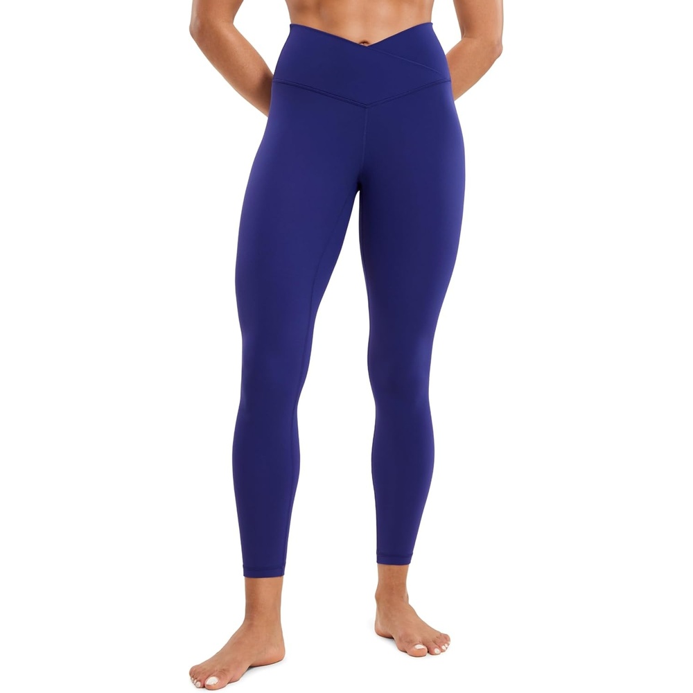 image:imageCRZ YOGA Butterluxe Crossover Waist Leggings 25 V Crossover High Waisted Gym Workout Yoga WomensLarkspur Blue
