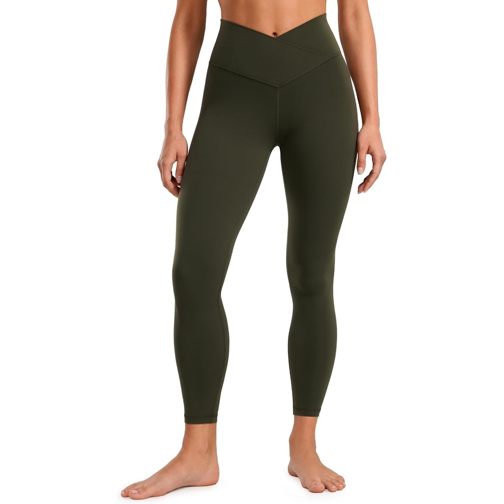 image:imageCRZ YOGA Butterluxe Crossover Waist Leggings 25  V Crossover High Waisted Gym Workout Yoga WomensOlive Green