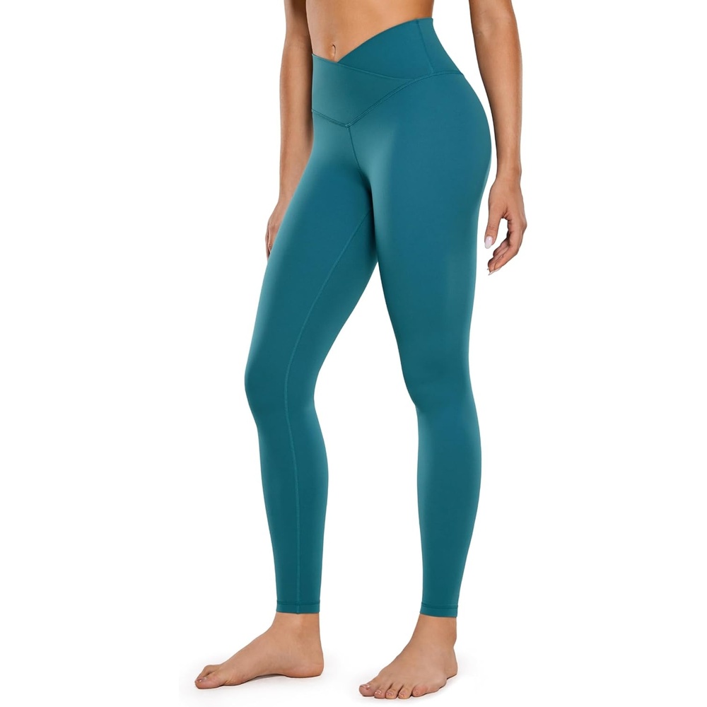 image:imageCRZ YOGA Butterluxe Crossover Waist Leggings 28 Criss Cross Full Length Workout Athletic Womens Yoga PantsBorealis Green