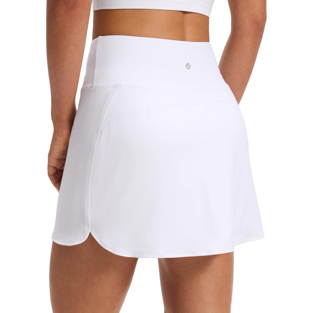image:imageCRZ YOGA Butterluxe Dolphin High Waisted Golf Skirts for Women Mini Bodycon Casual Vacation Skort with Builtin ShortsWhite