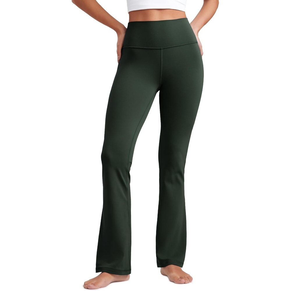 image:imageCRZ YOGA Butterluxe Flare Leggings 2930532335 High Waist Bootcut Wide Leg Lounge Womens Yoga Pants with PocketLegend Green