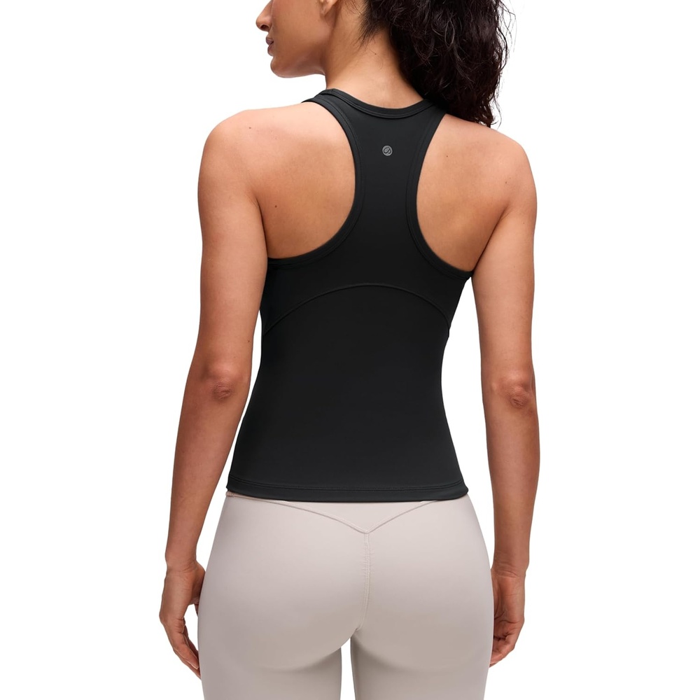 image:imageCRZ YOGA Butterluxe High Neck Tank Tops for Women Yoga Workout Athletic Gym Camisole Racerback Sleeveless ShirtsBlack