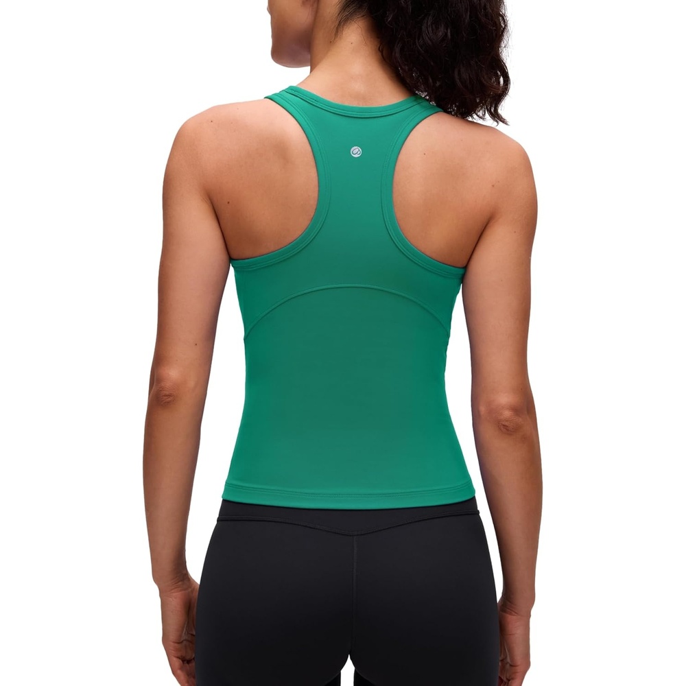 image:imageCRZ YOGA Butterluxe High Neck Tank Tops for Women Yoga Workout Athletic Gym Camisole Racerback Sleeveless ShirtsCascadia Green