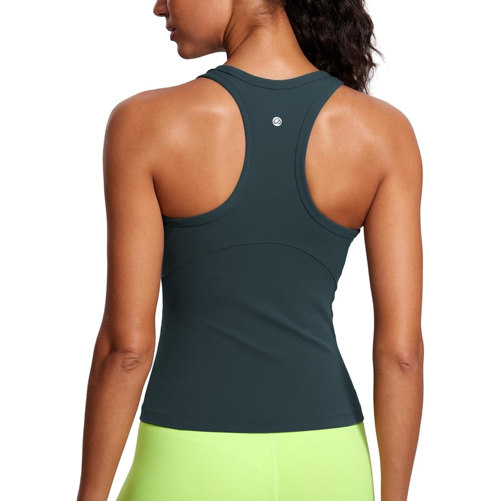 image:imageCRZ YOGA Butterluxe High Neck Tank Tops for Women Yoga Workout Athletic Gym Camisole Racerback Sleeveless ShirtsForest Dark Green