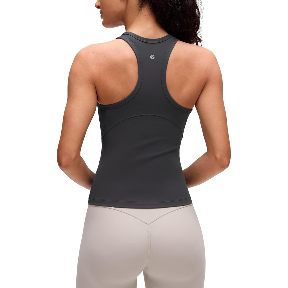 image:imageCRZ YOGA Butterluxe High Neck Tank Tops for Women Yoga Workout Athletic Gym Camisole Racerback Sleeveless ShirtsMysterious Grey