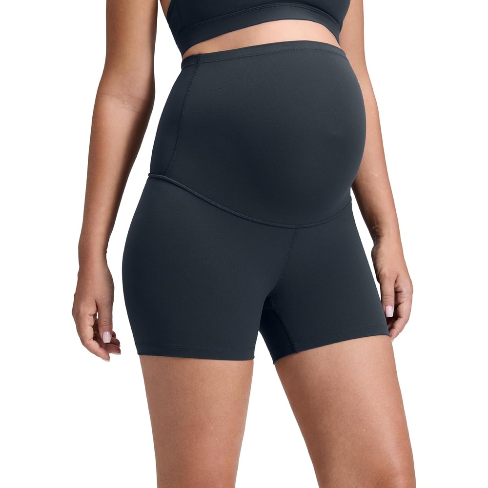 image:imageCRZ YOGA Butterluxe Maternity Biker Shorts 4 Over The Belly Pregnancy Yoga Workout Womens Activewear Buttery SoftTrue Navy