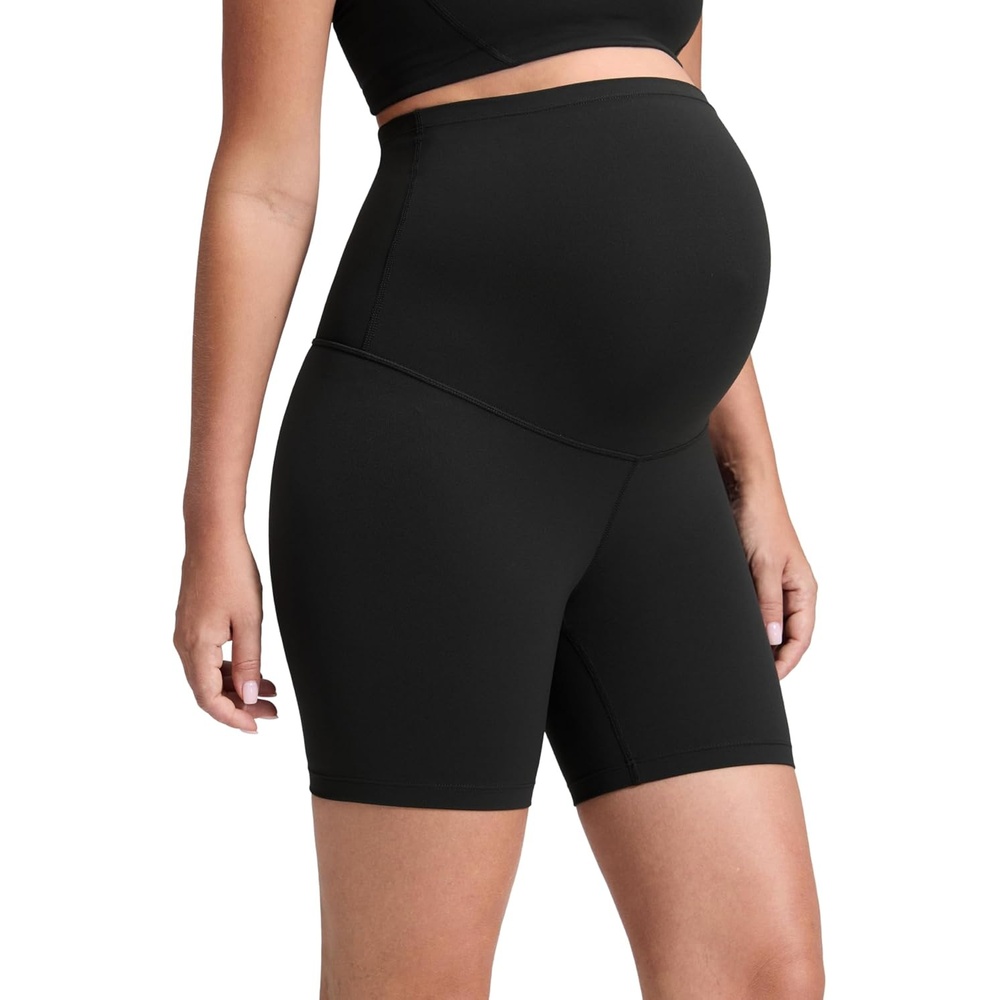 image:imageCRZ YOGA Butterluxe Maternity Biker Shorts 6 Over The Belly Pregnancy Yoga Workout Womens Activewear Buttery SoftBlack
