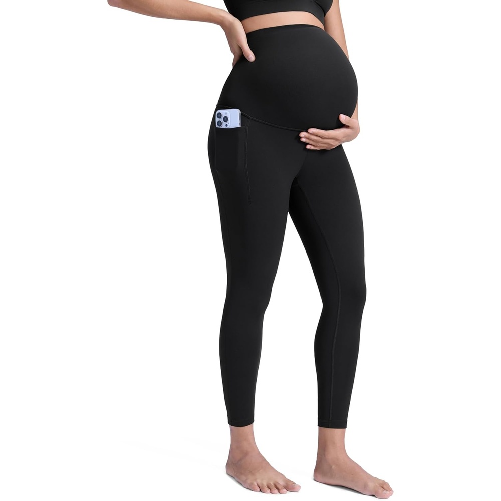 image:imageCRZ YOGA Butterluxe Maternity Leggings Pockets 25 Soft Workout Active Yoga Pregnancy Womens Pants Over The BellyBlack